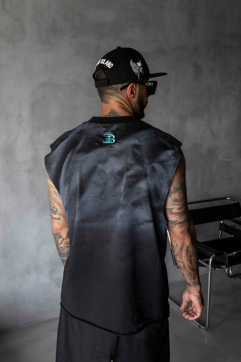 Black Island Printed Black Singlet 1888