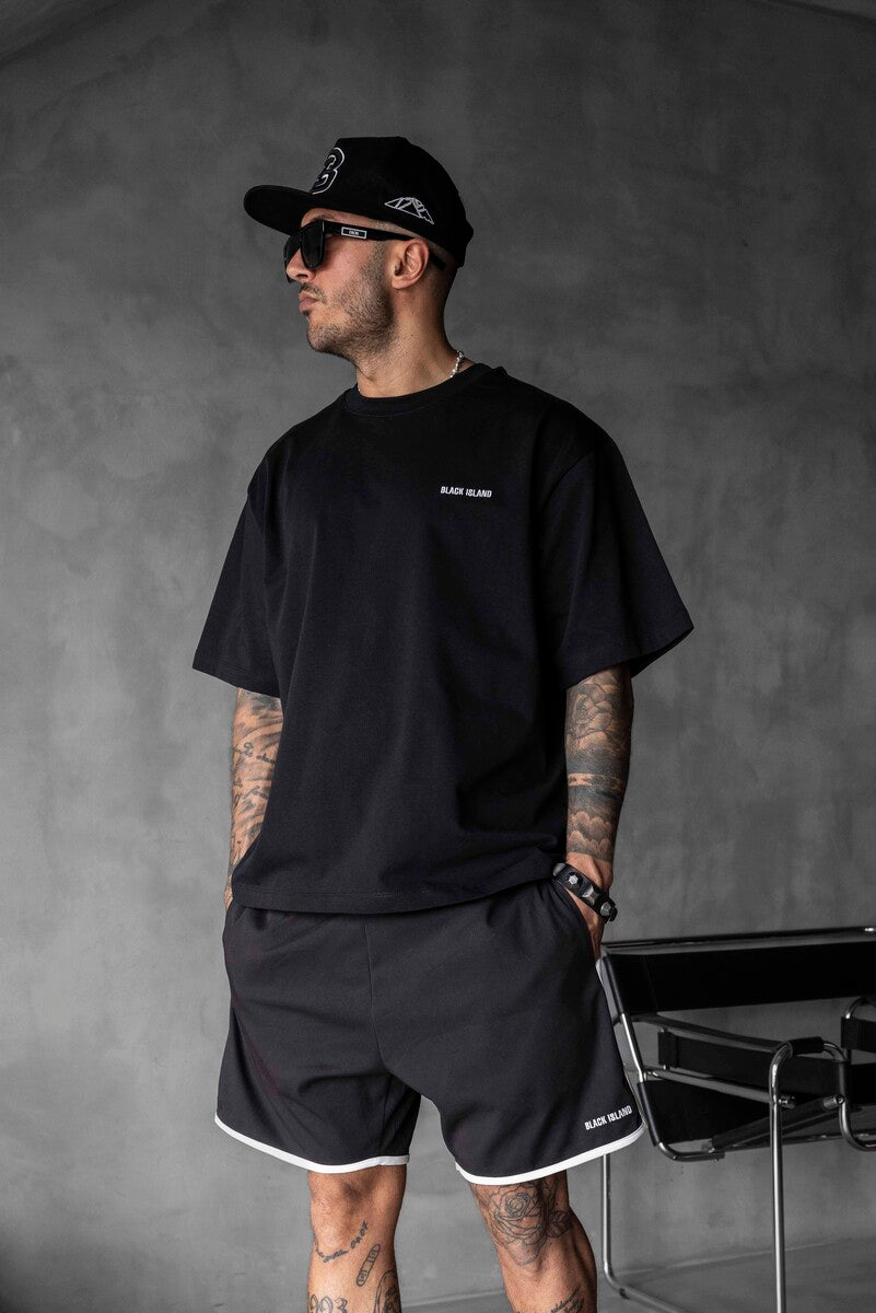 Black Island Printed T-shirts Black 1878