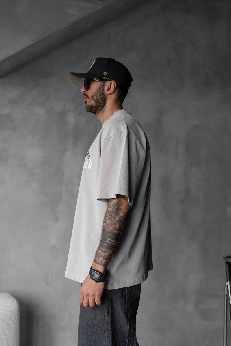BLACK ISLAND PRINTED WASHED T-SHIRT WHITE 1804