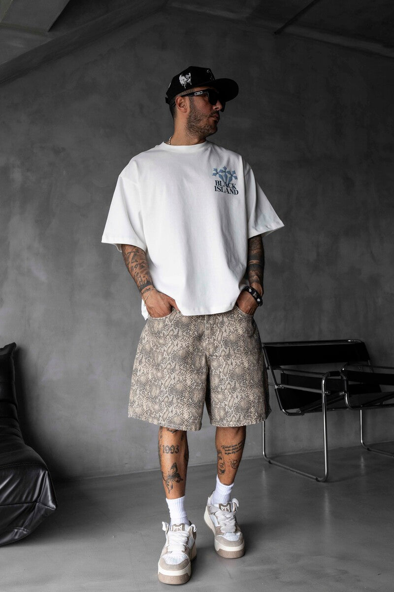 Black Island Printed Washed T-shirts 1868