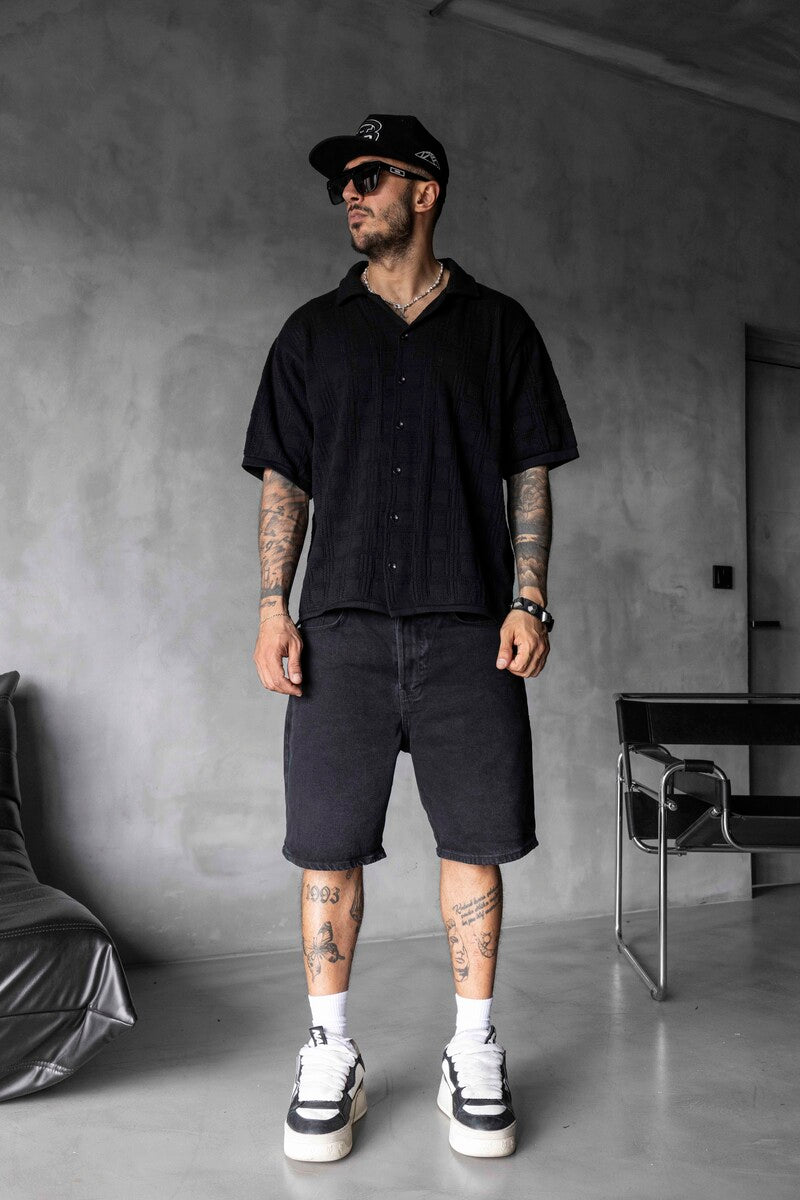 BLACK POLO COLLAR KNITWEAR 2632