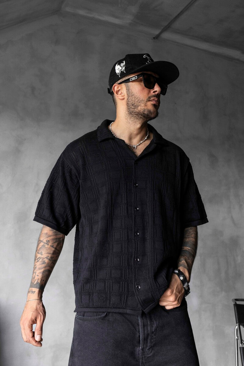 BLACK POLO COLLAR KNITWEAR 2632