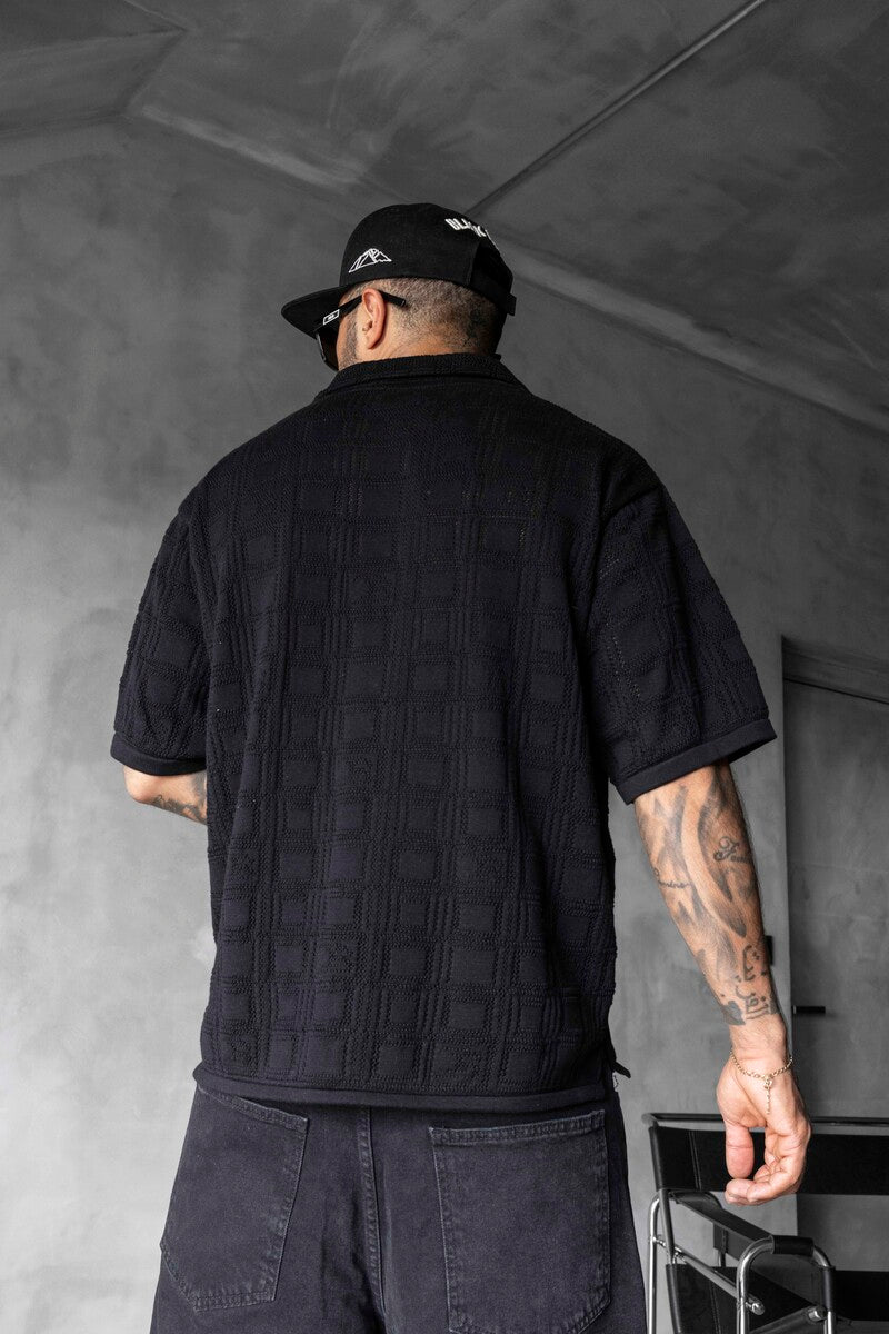 BLACK POLO COLLAR KNITWEAR 2632
