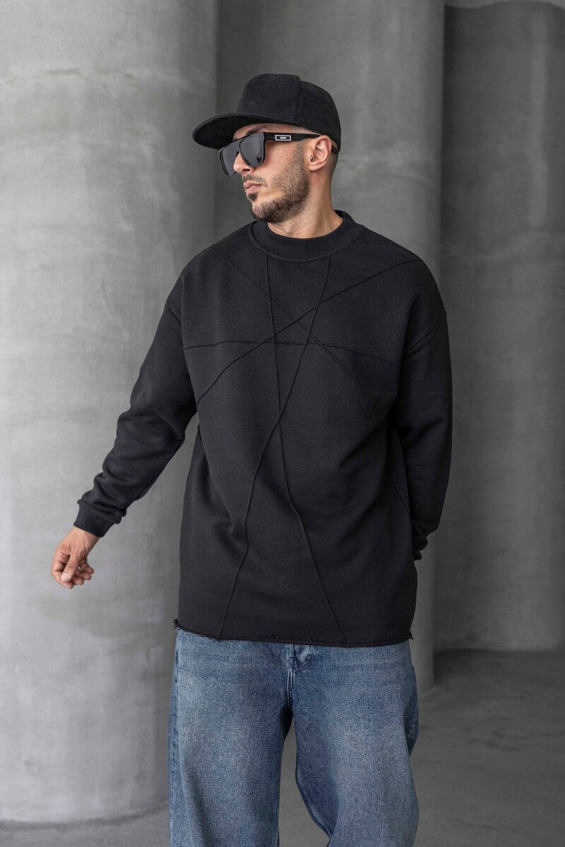 Men’s Oversized Black Sweatshirt 1645