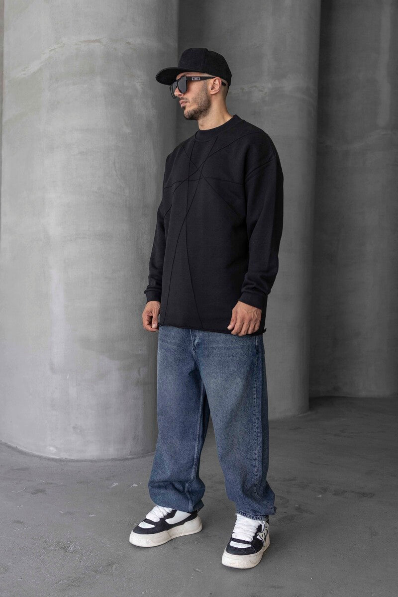 Men’s Oversized Black Sweatshirt 1645