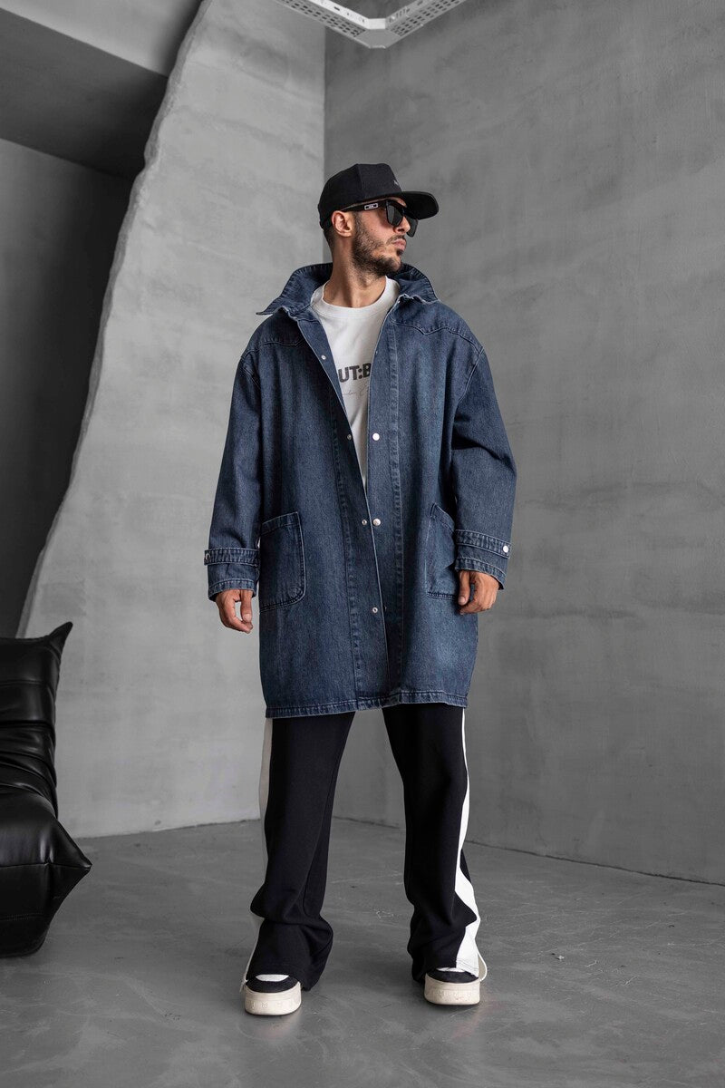Blue Denim Trenchcoats 16937