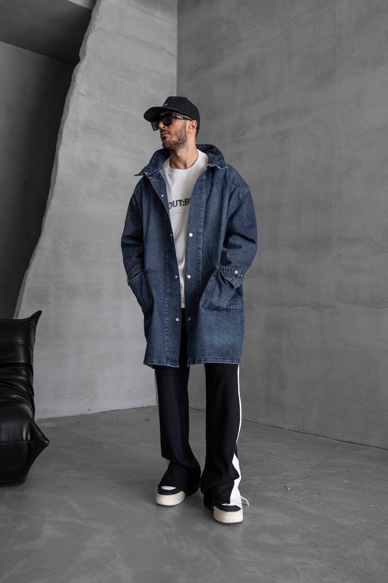 Blue Denim Trenchcoats 16937