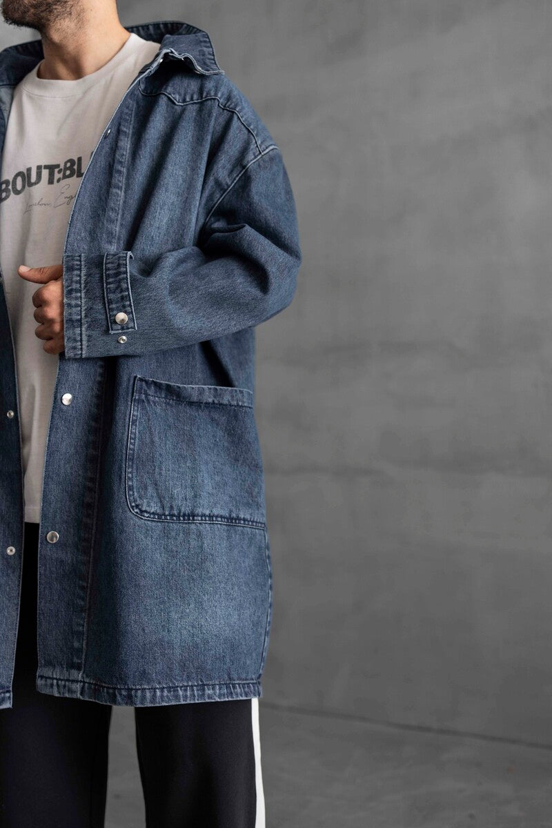 Blue Denim Trenchcoats 16937