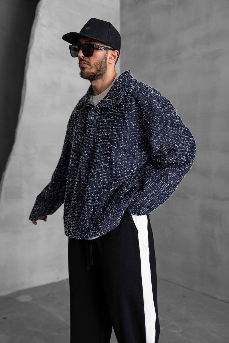 BLUE TEXTURED DENIM JACKET 16960