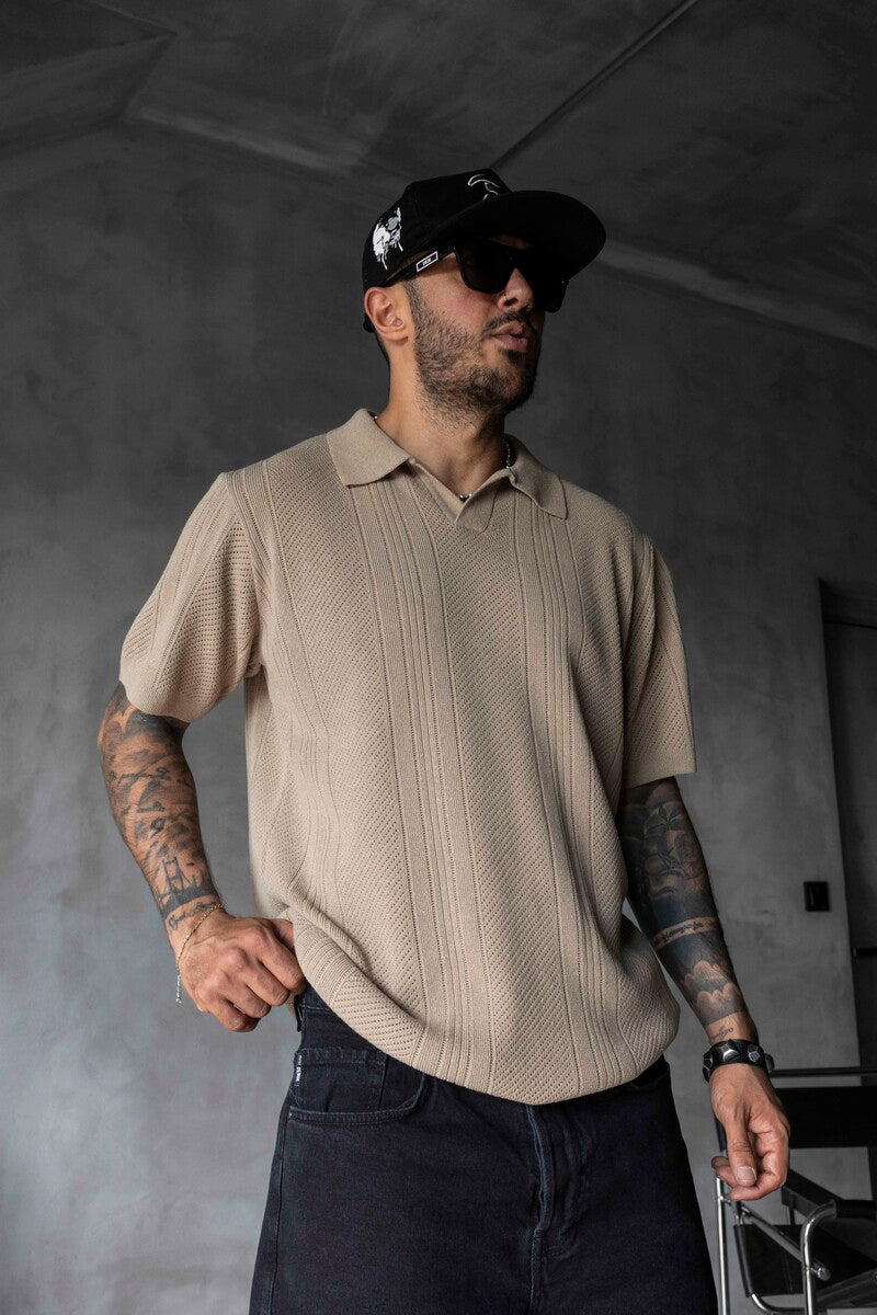BROWN POLO COLLAR KNITWEAR 2624