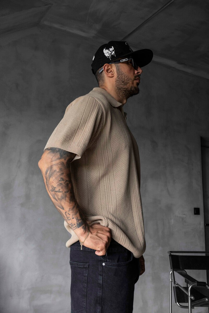 BROWN POLO COLLAR KNITWEAR 2624
