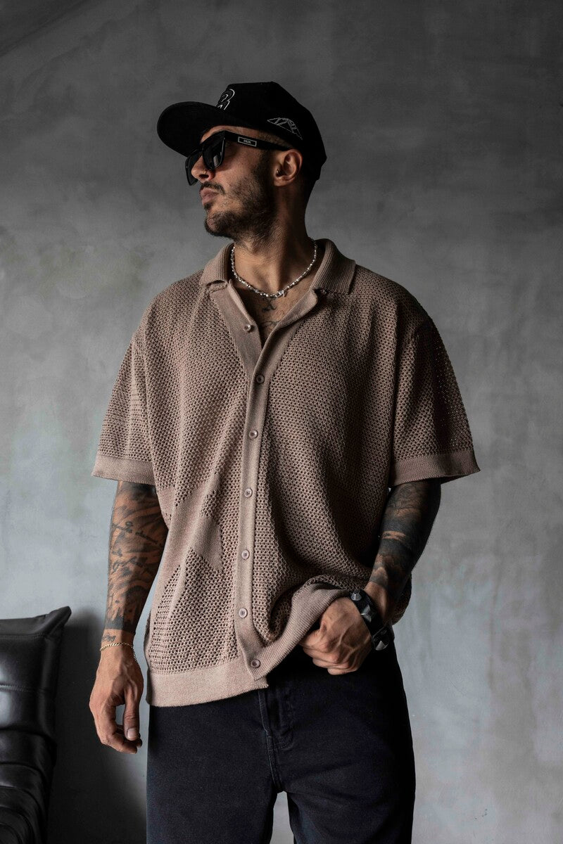 BROWN POLO COLLAR KNITWEAR 2629