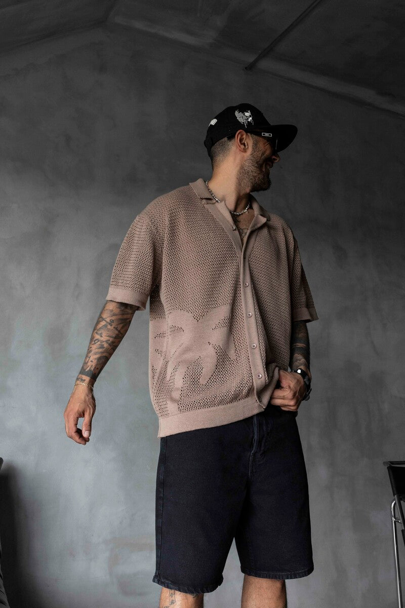 BROWN POLO COLLAR KNITWEAR 2629