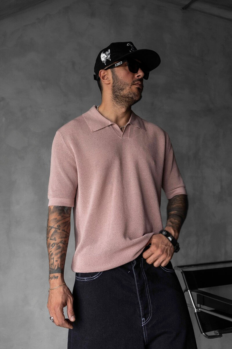 BROWN POLO COLLAR KNITWEAR KRN1003