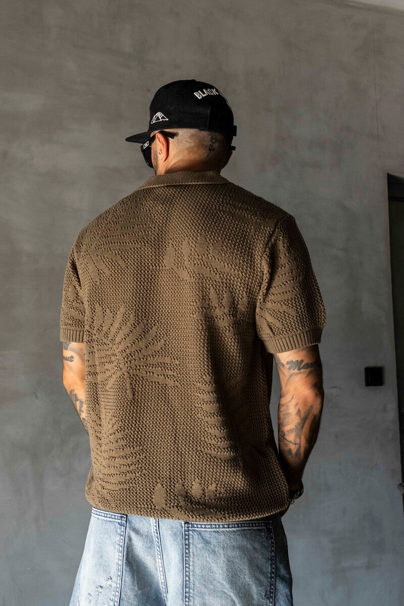 BROWN POLO COLLAR KNITWEAR KRN1005