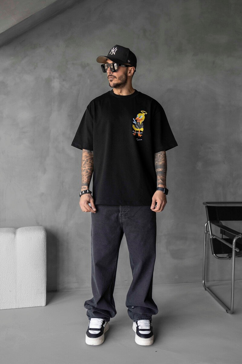 DUCK PRINTED T-SHIRT BLACK 1755