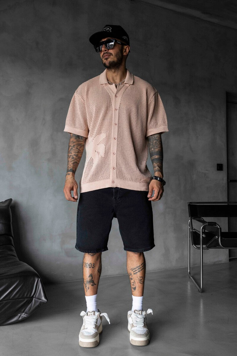 DUSTY PINK POLO COLLAR KNITWEAR 2629