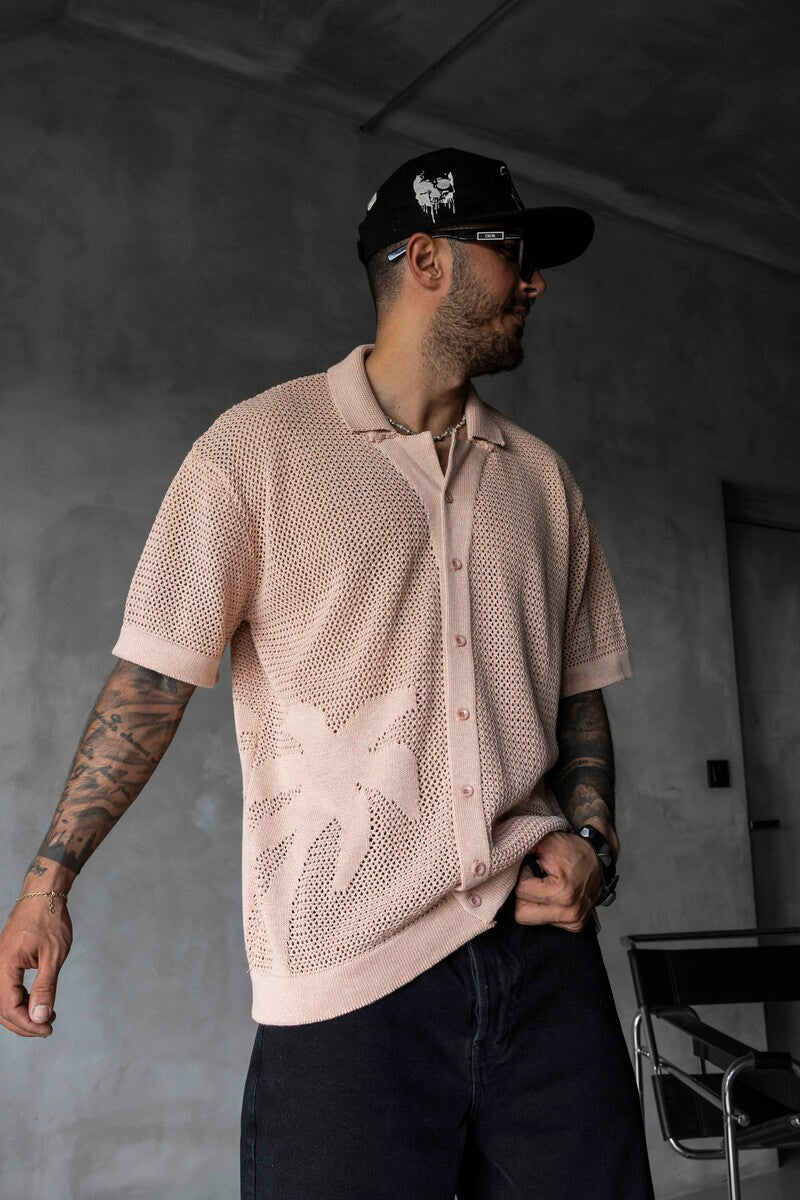 DUSTY PINK POLO COLLAR KNITWEAR 2629