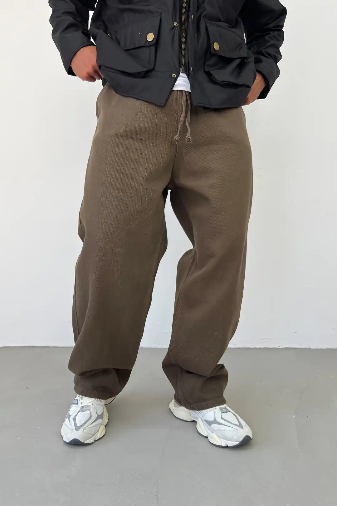 Textured Canvas Wide Pants – Effortless Utility Comfort