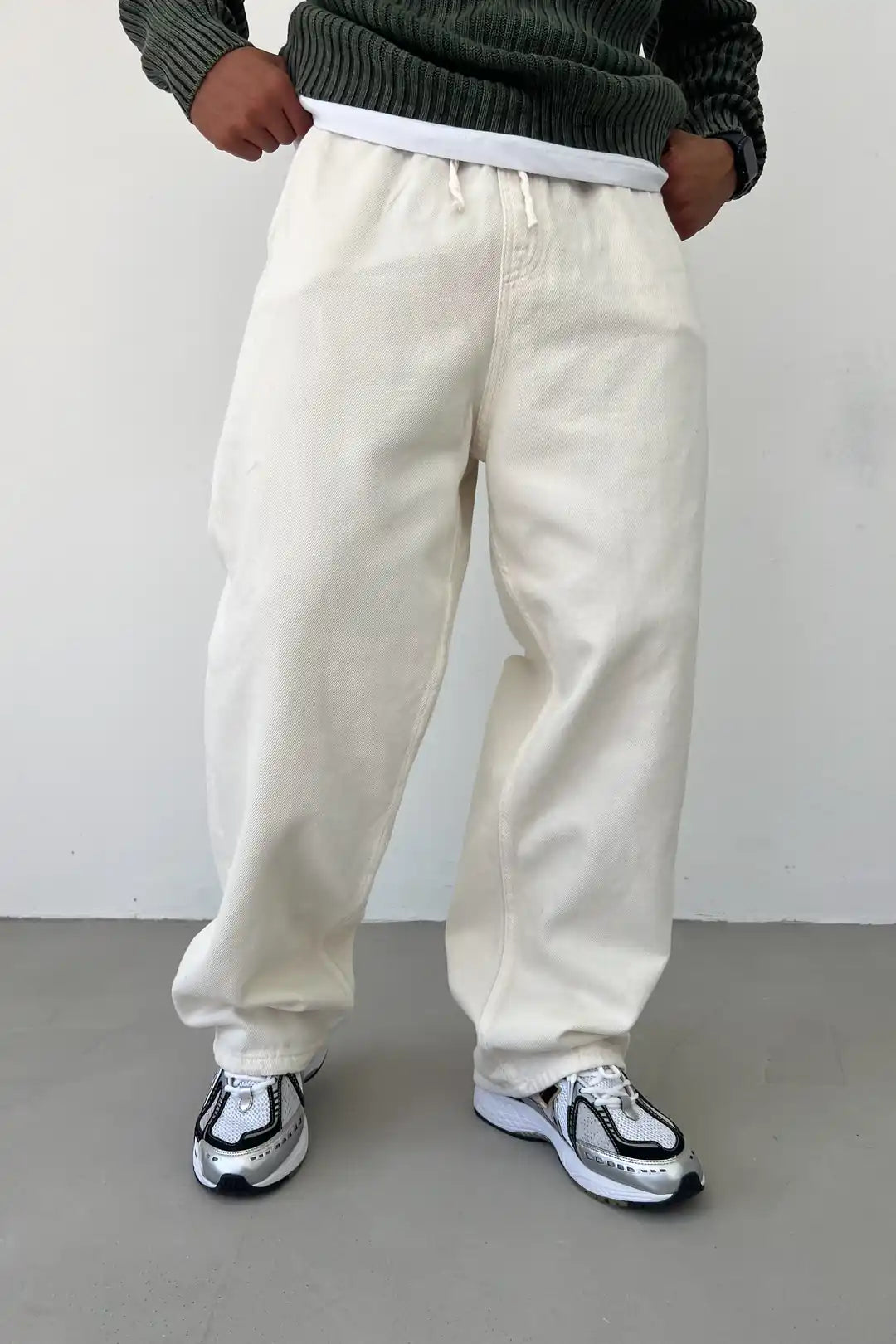 Textured Canvas Wide Pants – Effortless Utility Comfort