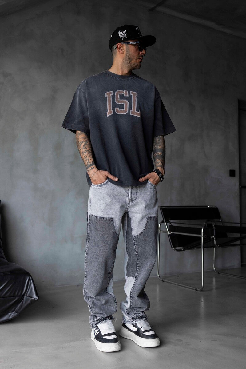ISL PRINTED WASHED T-SHIRT BLACK 1807