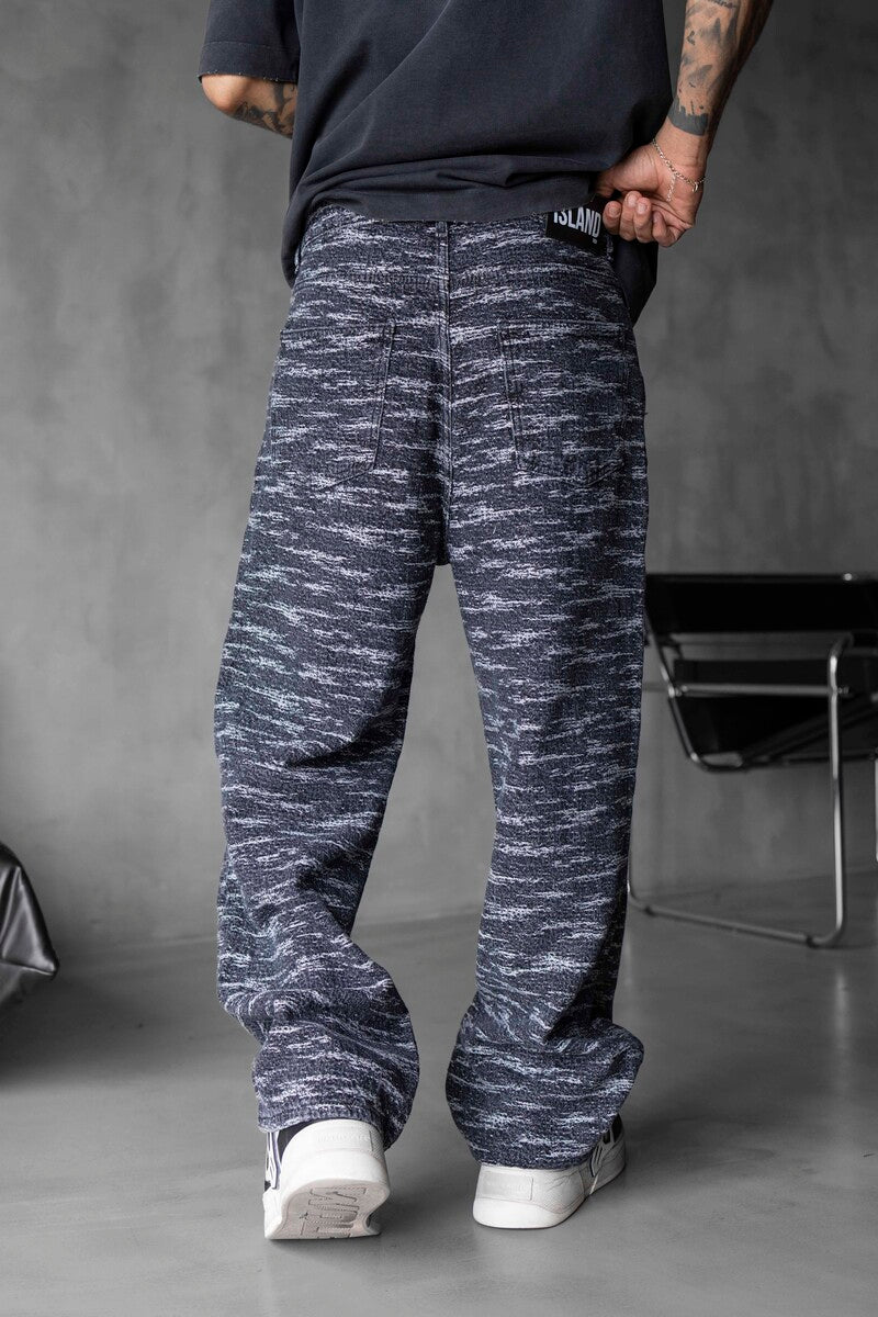 Jacquard Baggie Black Denim Jeans 17101