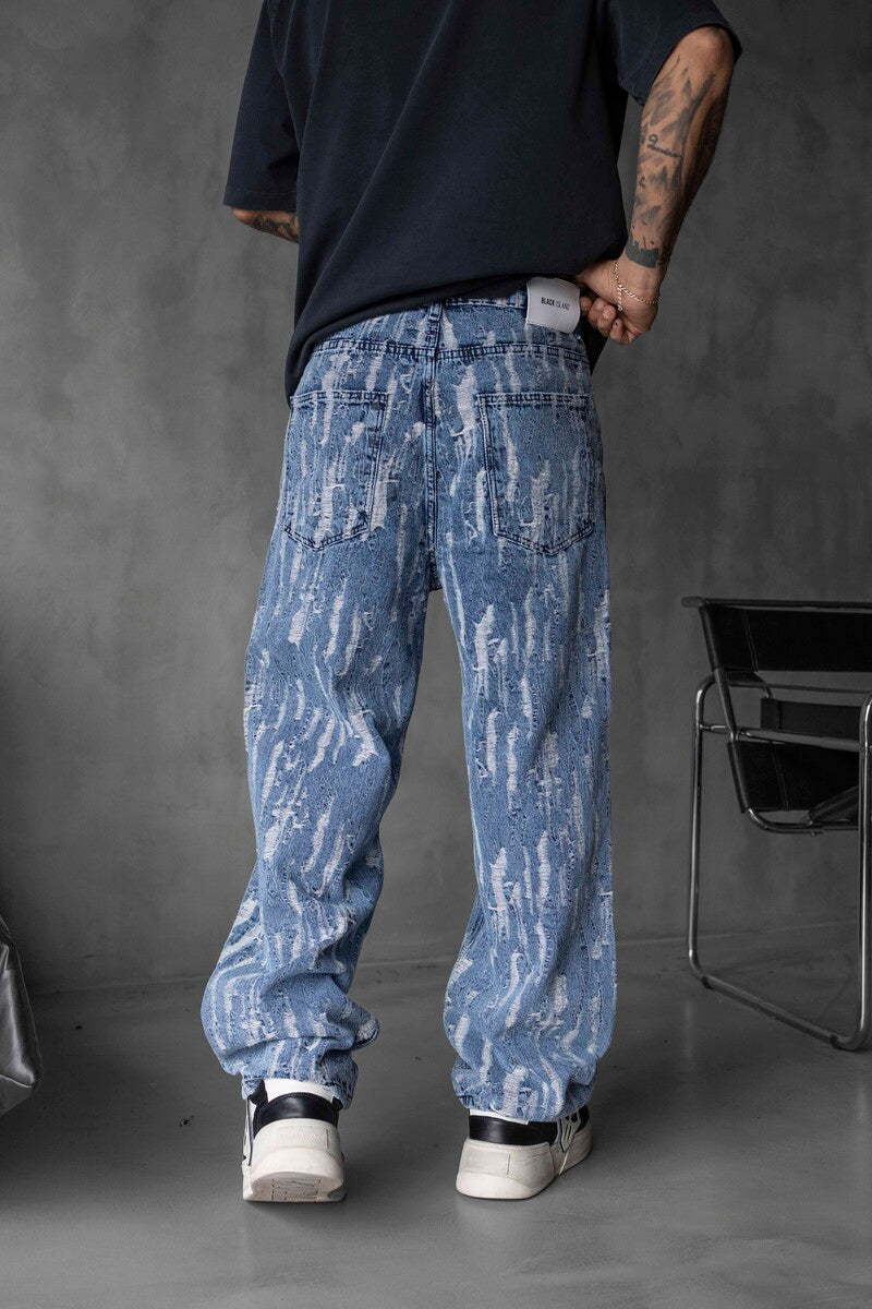 Jacquard Baggie Denim Jeans 16953
