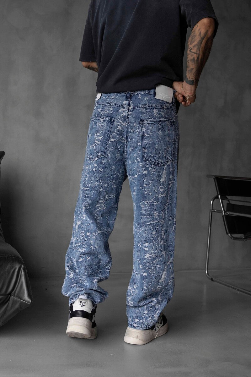 Jacquard Baggie Denim Jeans 16954