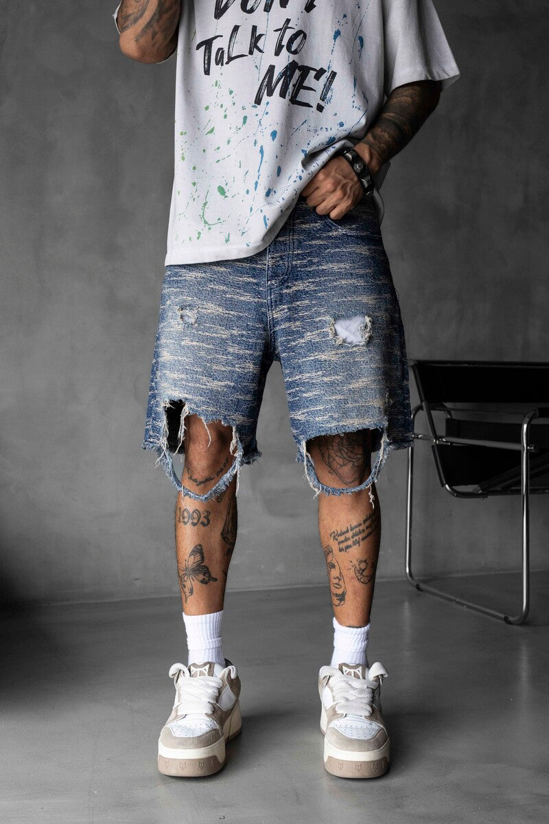 Jacquard Denim Short Blue 17136