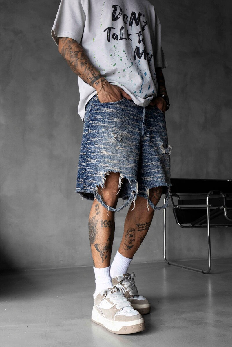 Jacquard Denim Short Blue 17136