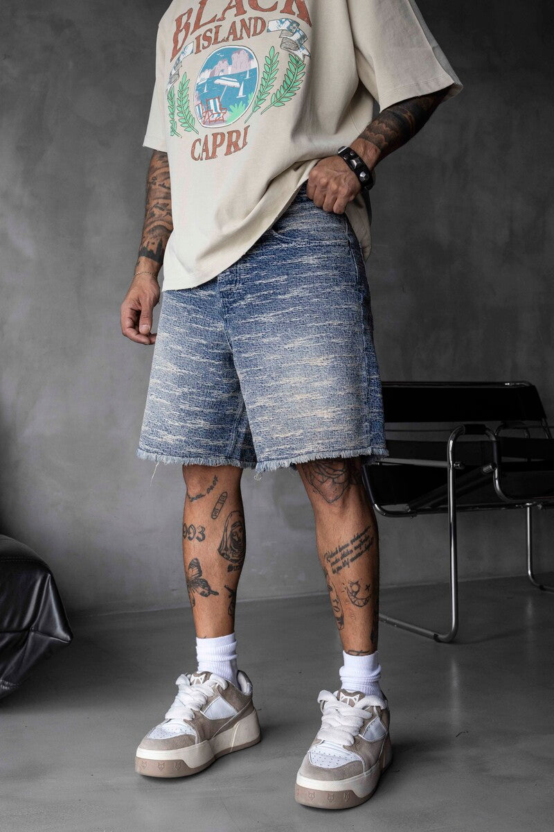 Jacquard Denim Short Blue 17137