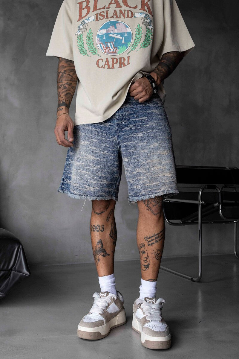 Jacquard Denim Short Blue 17137