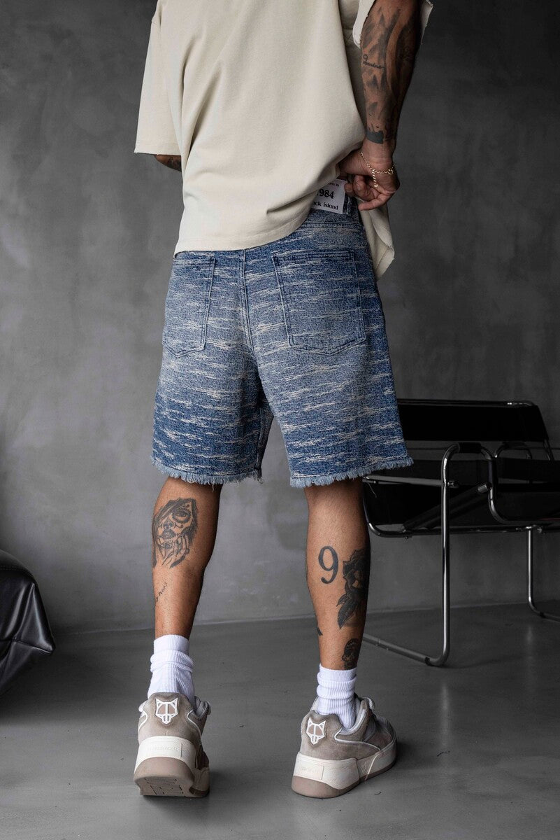 Jacquard Denim Short Blue 17137