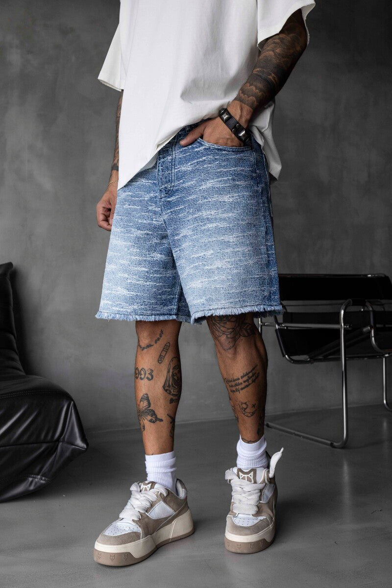 Jacquard Denim Short Blue 17138