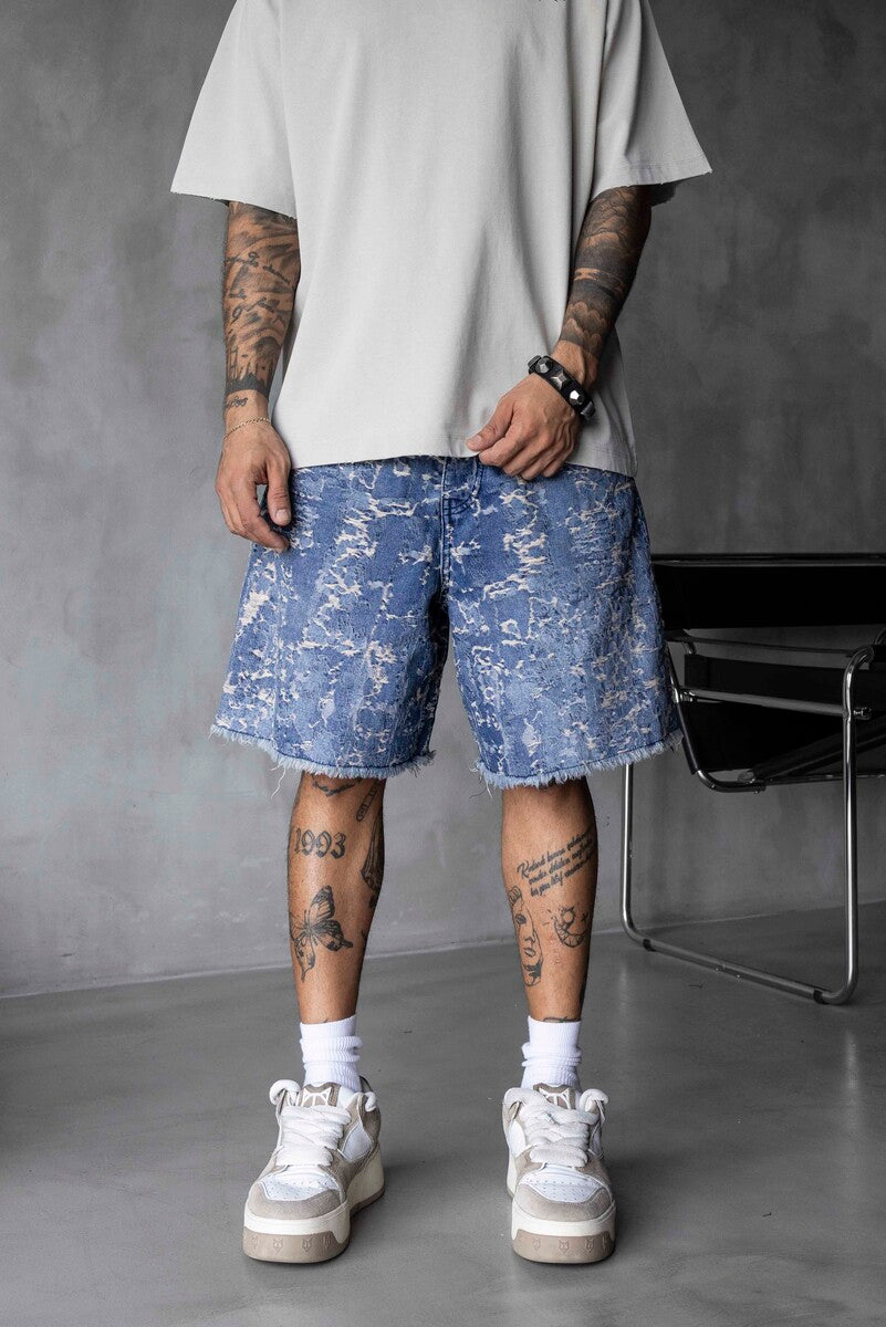 Jacquard Denim Short Blue 17139