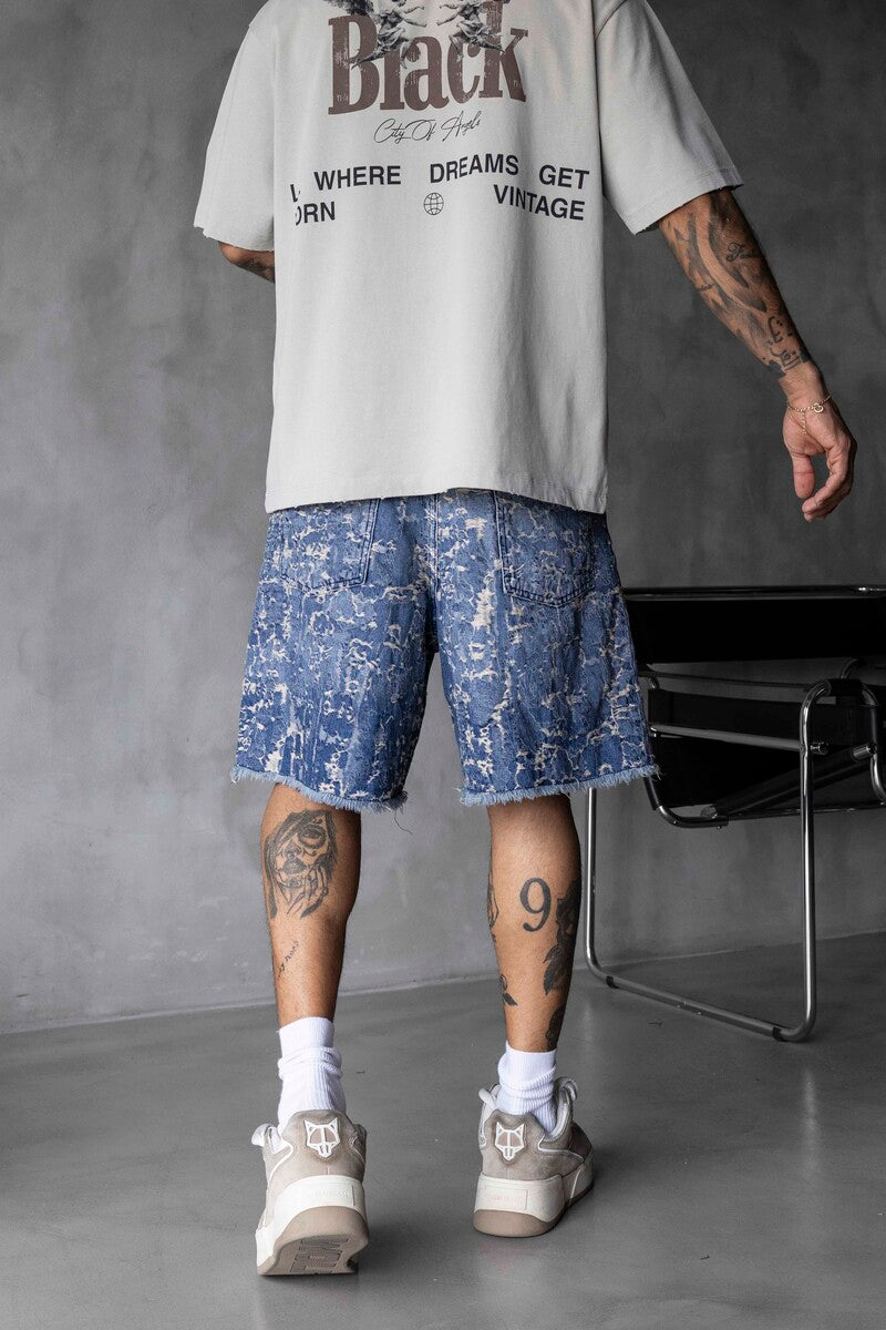 Jacquard Denim Short Blue 17139