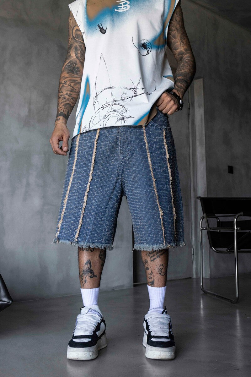 Jacquard Denim Short Blue 17193