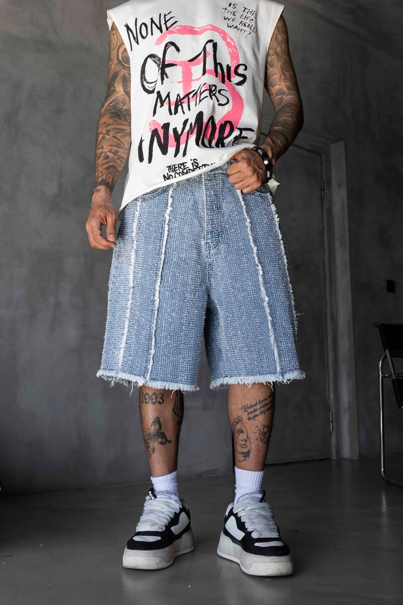 Jacquard Denim Short Blue 17194