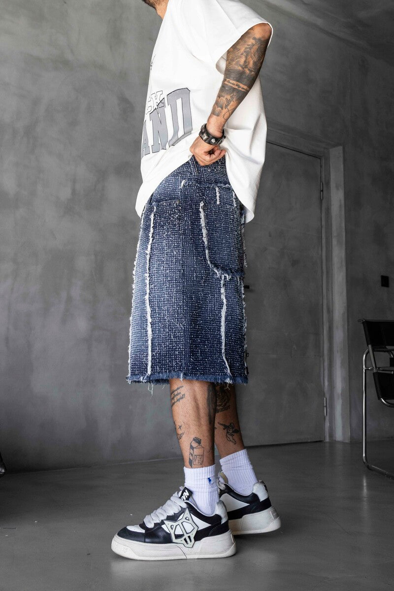 Jacquard Denim Short Blue 17197