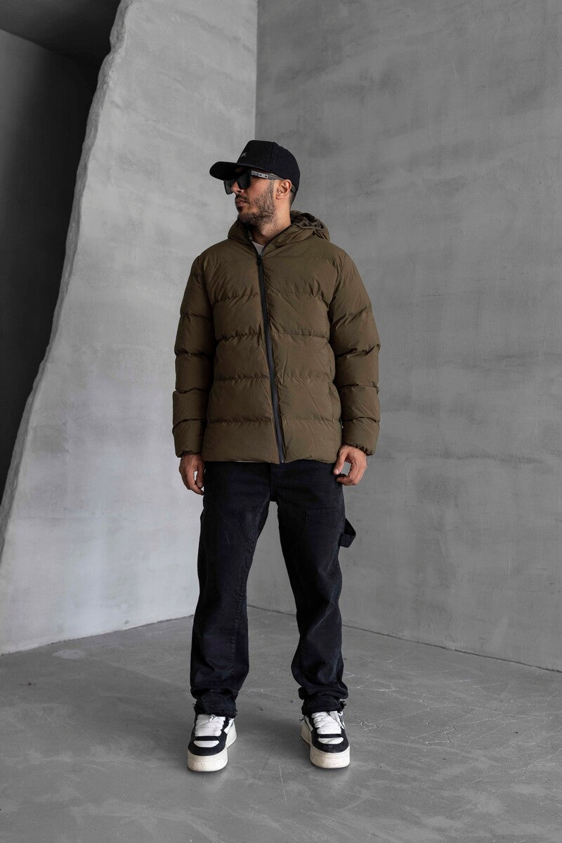 PUFFER KHAKI COAT 7010