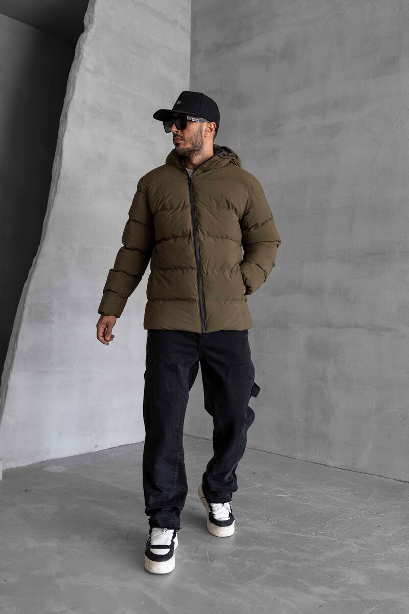 PUFFER KHAKI COAT 7010