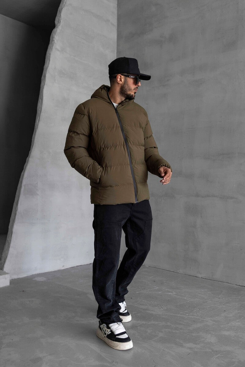 PUFFER KHAKI COAT 7010