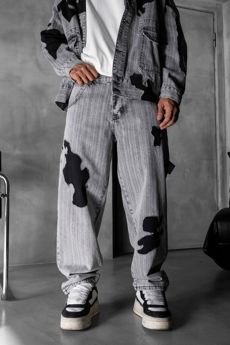 Loose Fit Gray Jeans 17095