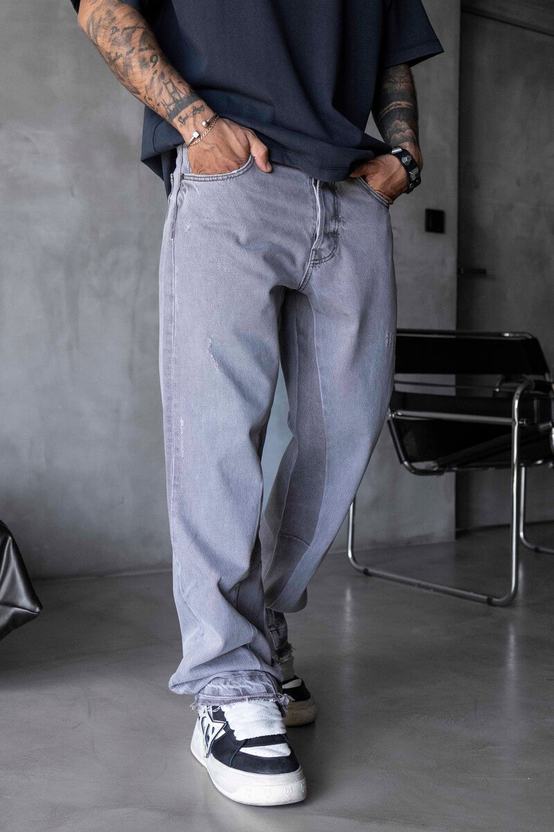 Loose Fit Gray Jeans 17252