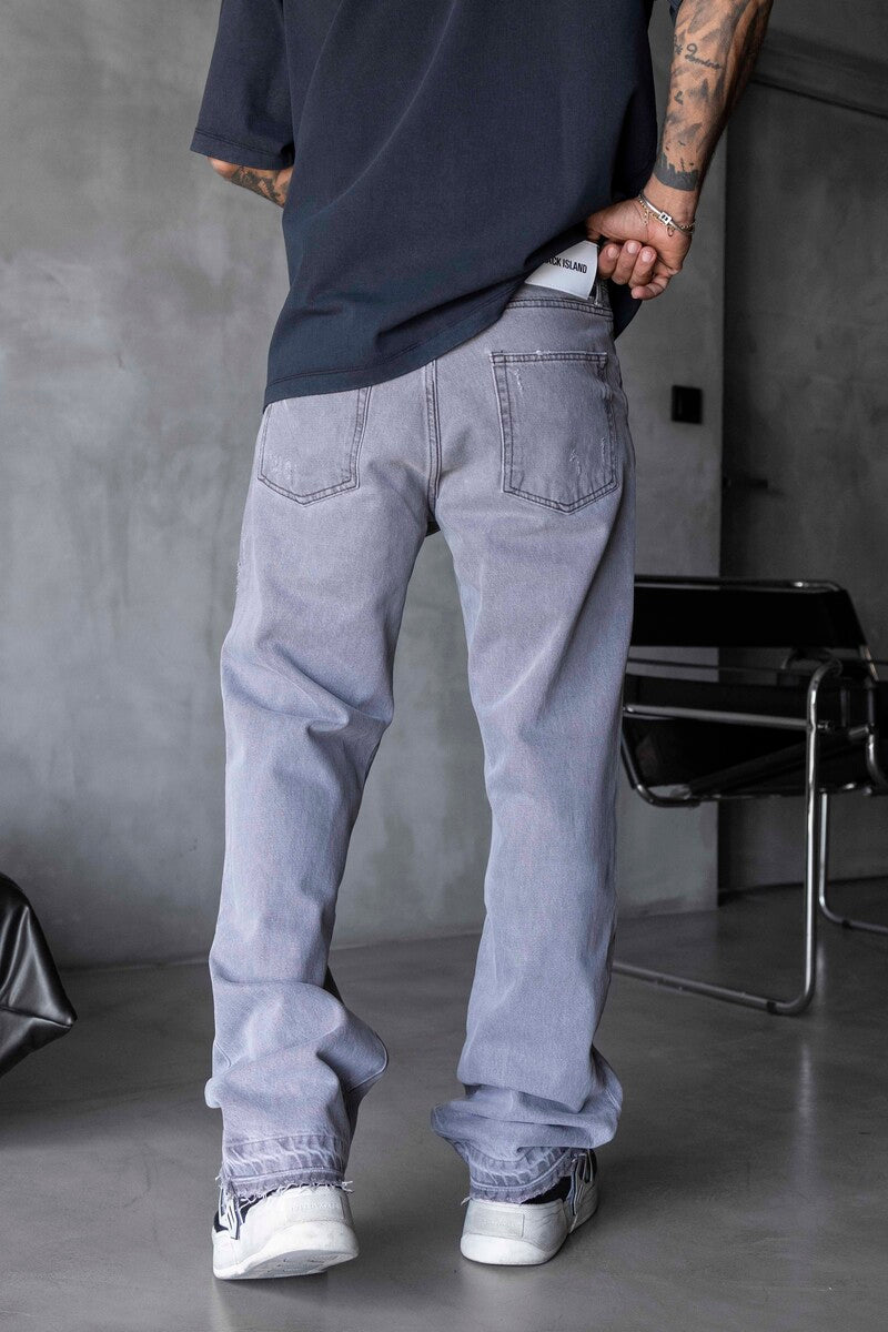 Loose Fit Gray Jeans 17252