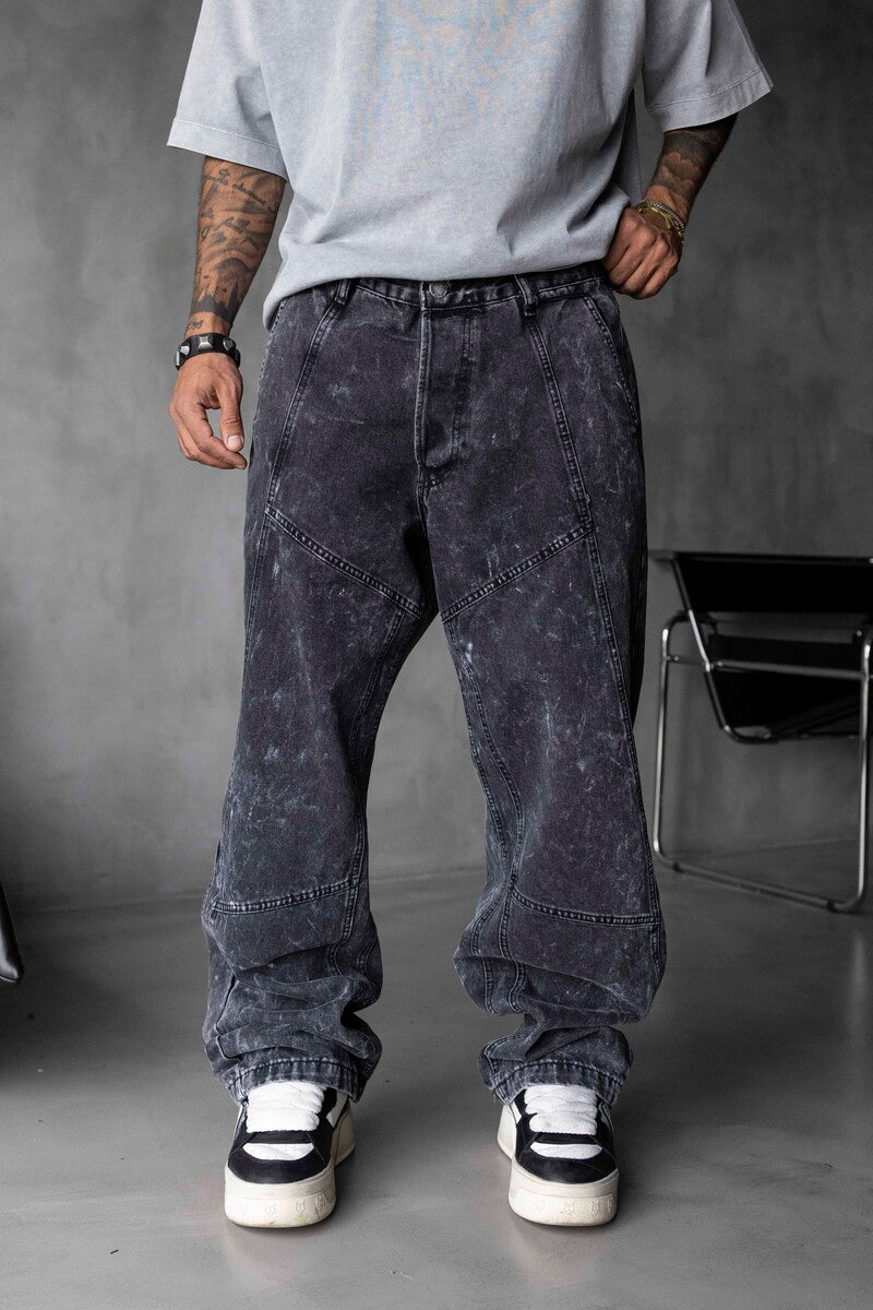 Loose Fit Washed Black Jeans 17108