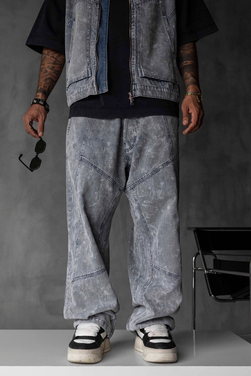 Loose Fit Washed Blue Jeans 17119
