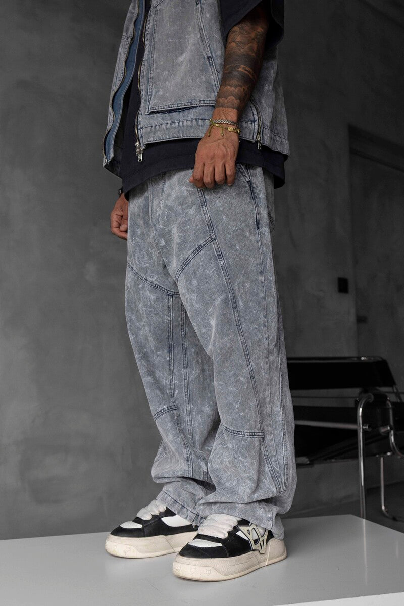 Loose Fit Washed Blue Jeans 17119