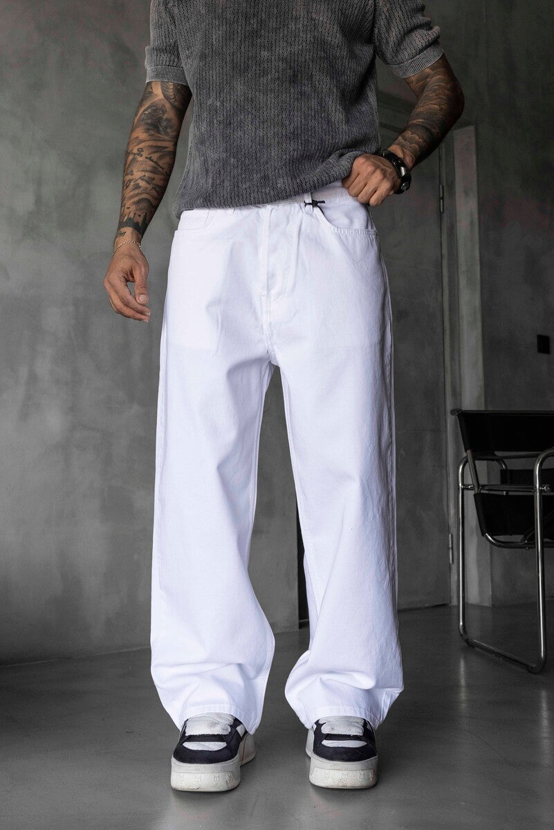 Loose Fit White Jeans 17202