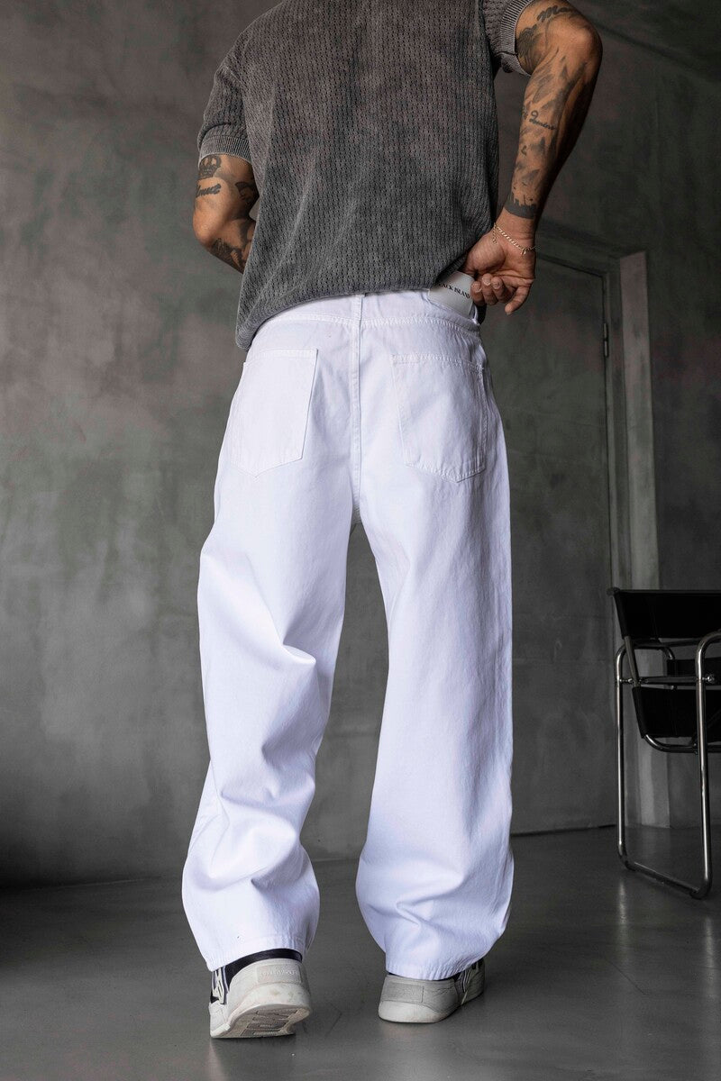Loose Fit White Jeans 17202